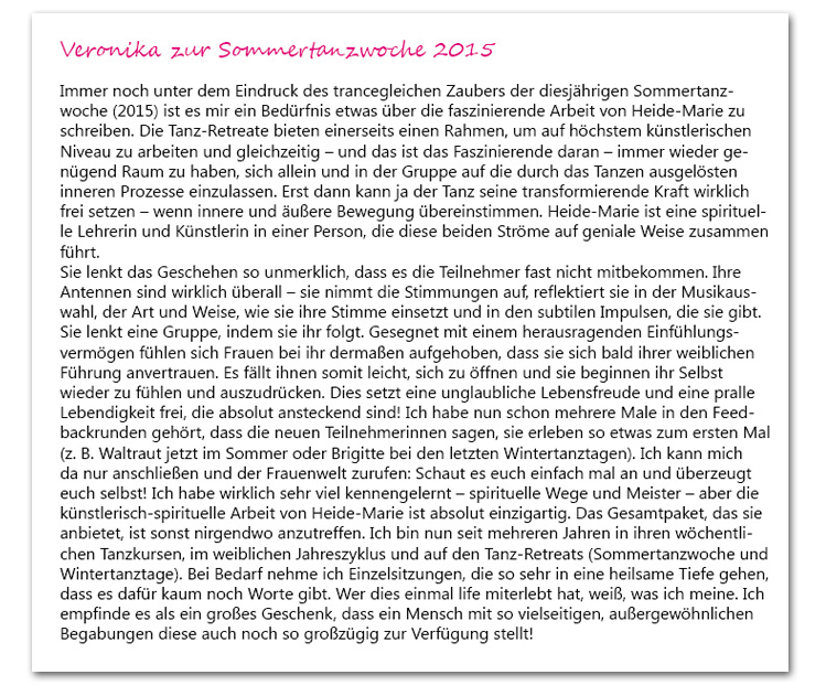 Sommertanzwoche Erfahrungsbericht